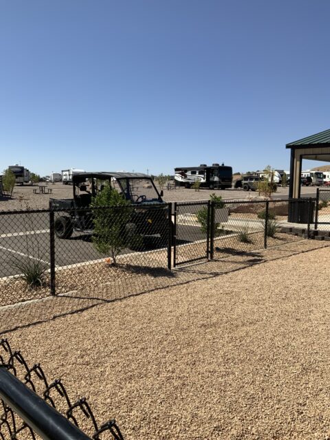 Fenced dog park at Settler’s Junction