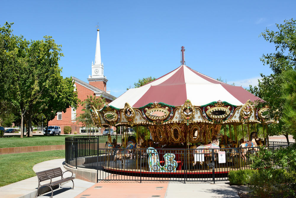 The carousel at Town Square Park in Historic Downtown St. George