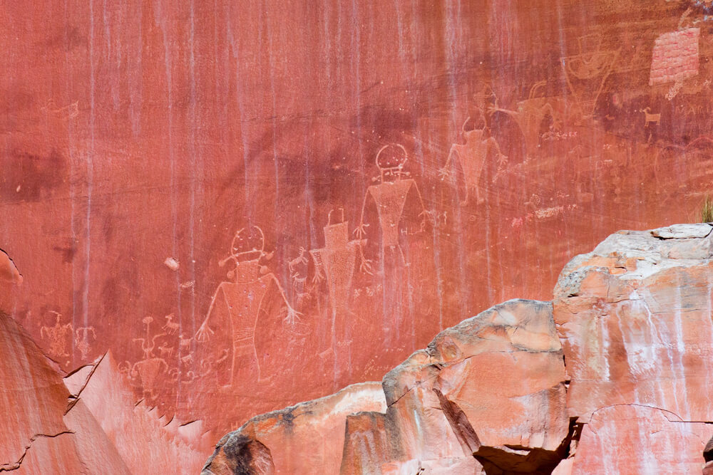 The Fremont Culture petroglyph panel is just a few hours' drive away in Capitol Reef National Park.